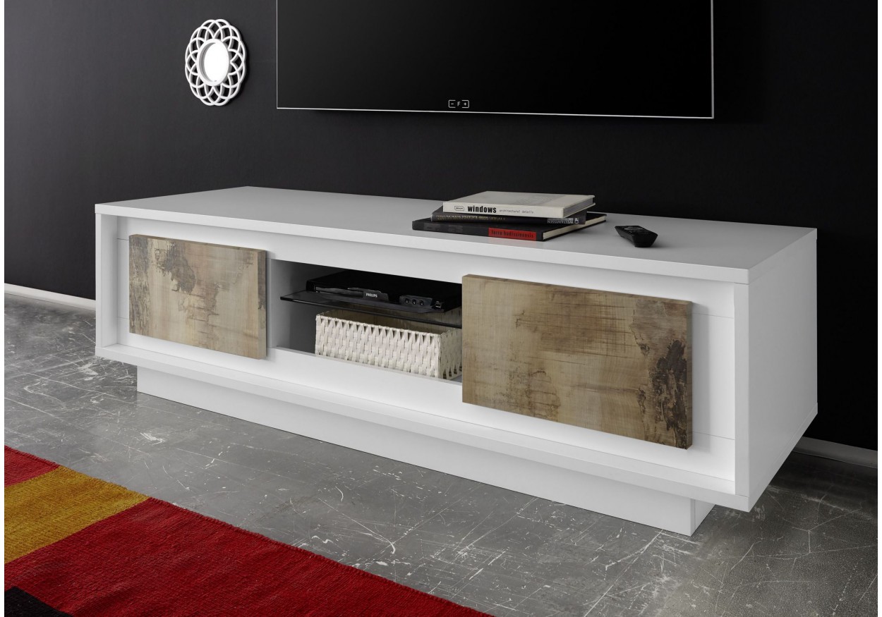 Contemporary Large TV Stand in White Long Beach California VVSkyWhite