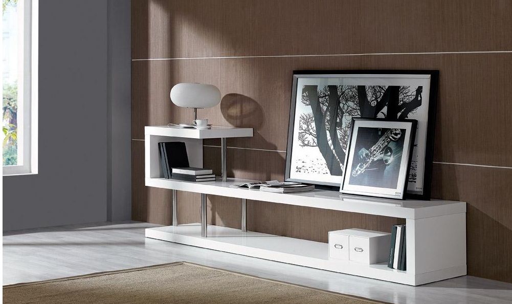 Contemporary White Lacquer TV Stand Dayton Ohio VWIN5