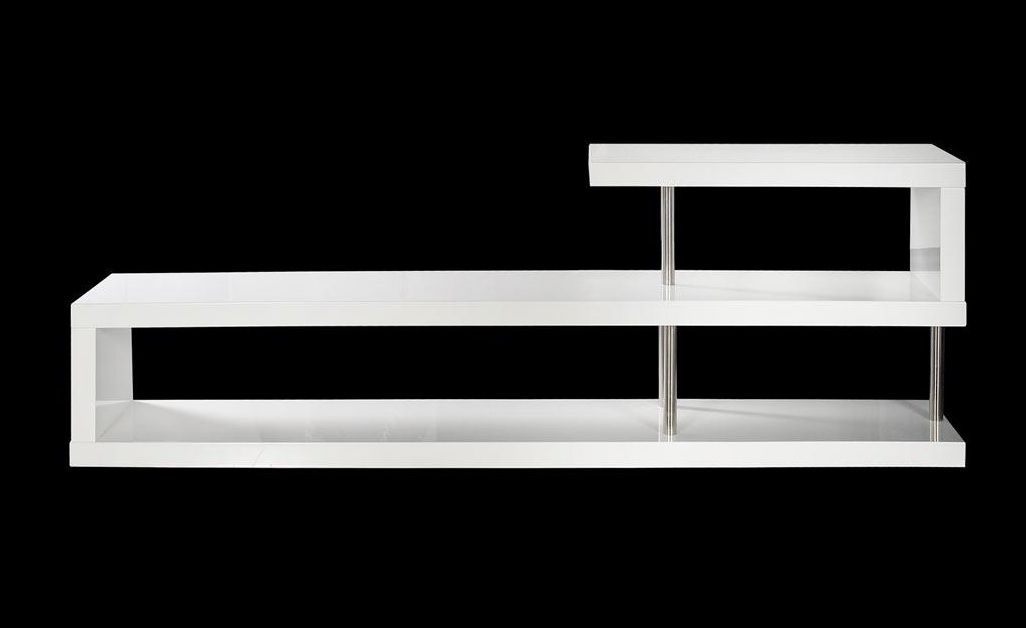 Contemporary White Lacquer TV Stand Dayton Ohio VWIN5