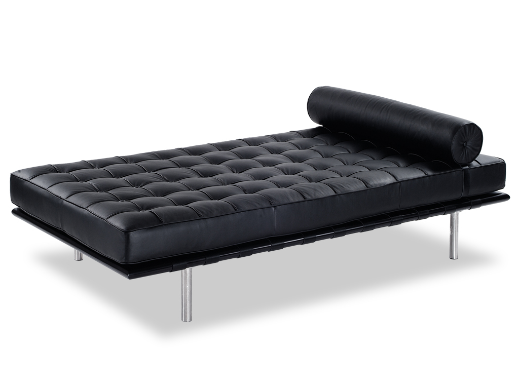 Contemporary Design Full Leather Black, Leather Day Beds