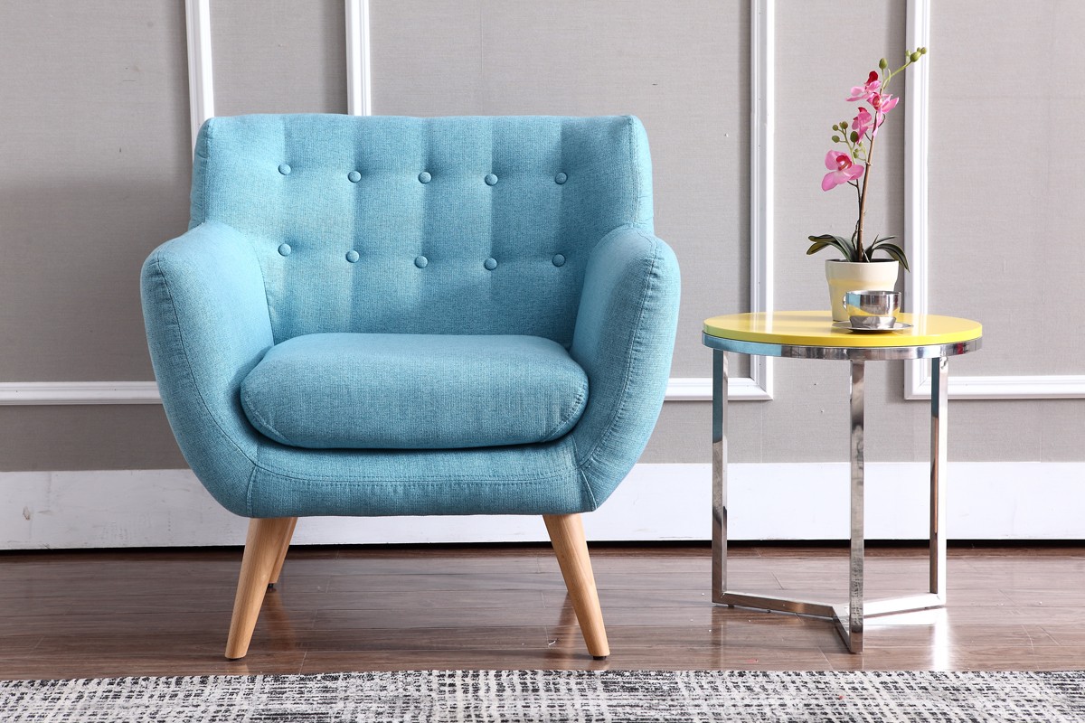 Blue Fabric Accent Chair V Casaalbany 