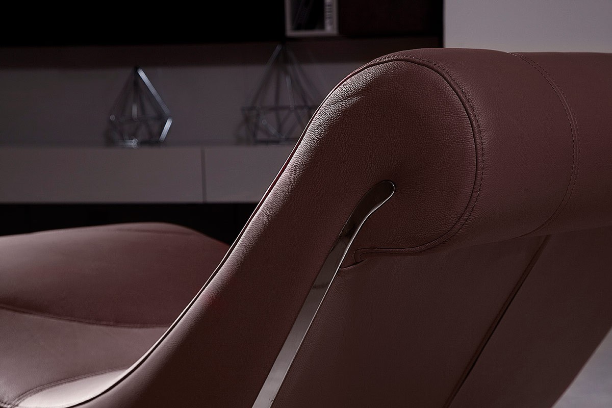 Contemporary Brown Leather Leisure Lounge Chaise - Click Image to Close