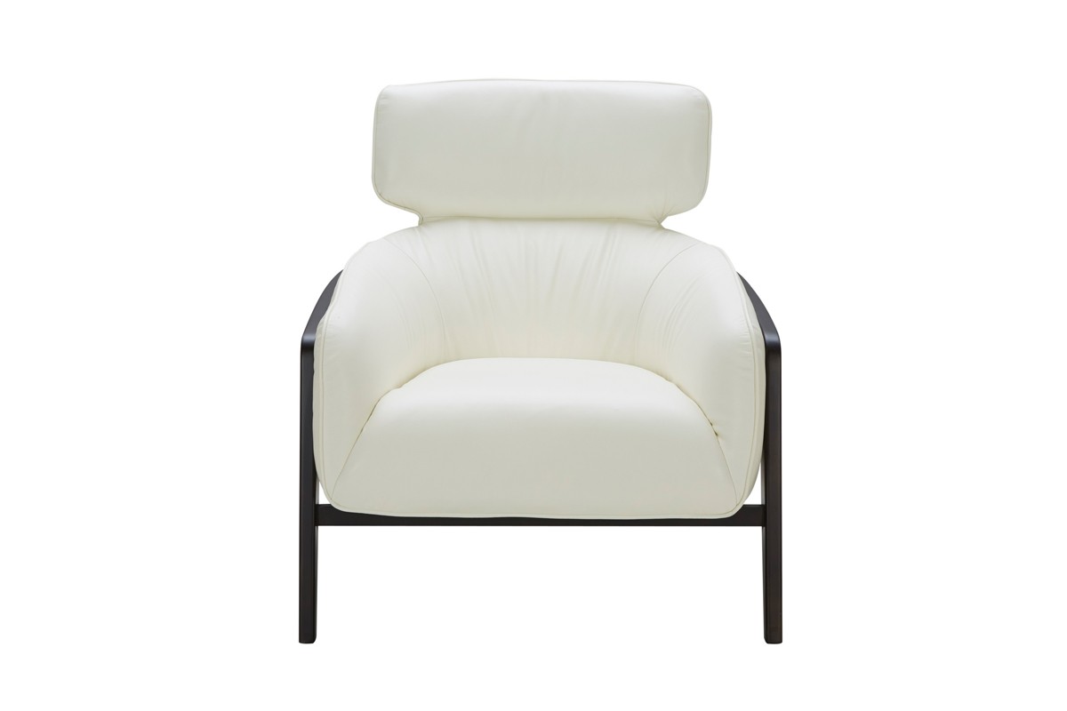 Modern White Leather Accent Chair With Dark Wood Legs Virginia Beach Modern White Leather Accent Chair With Dark Wood Legs Larger Image