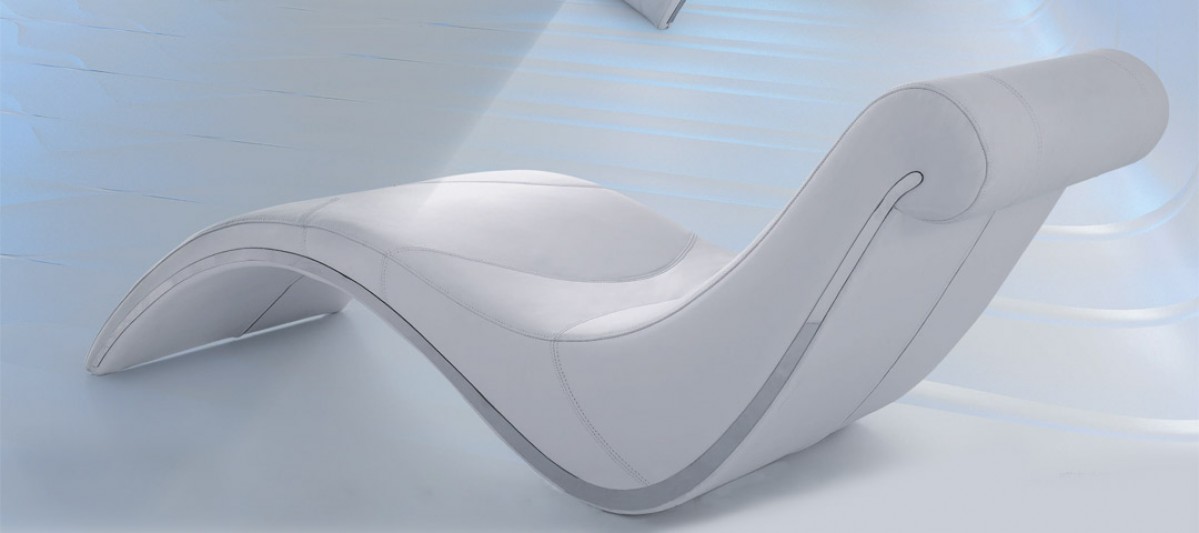 Modern White Leather Leisure Lounge Chaise - Click Image to Close