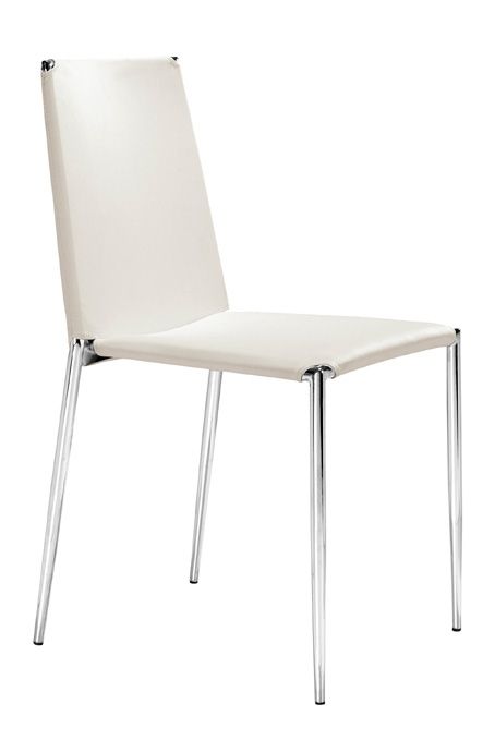 Leatherette Alex Dining Chair with Chrome Steel Tubed Legs - Click Image to Close