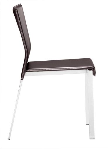 Boxter Dining Chair with Chrome Frame and Leatherette Seat - Click Image to Close