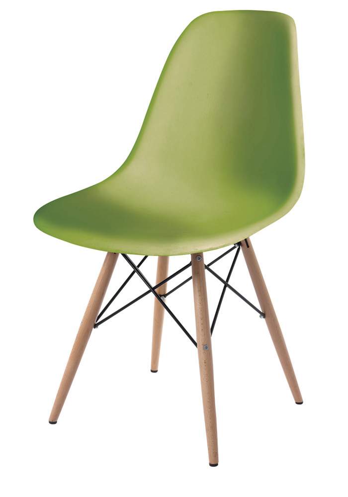 Wooden Leg White Side Chair Available in 5 Colors Molded Plastic - Click Image to Close