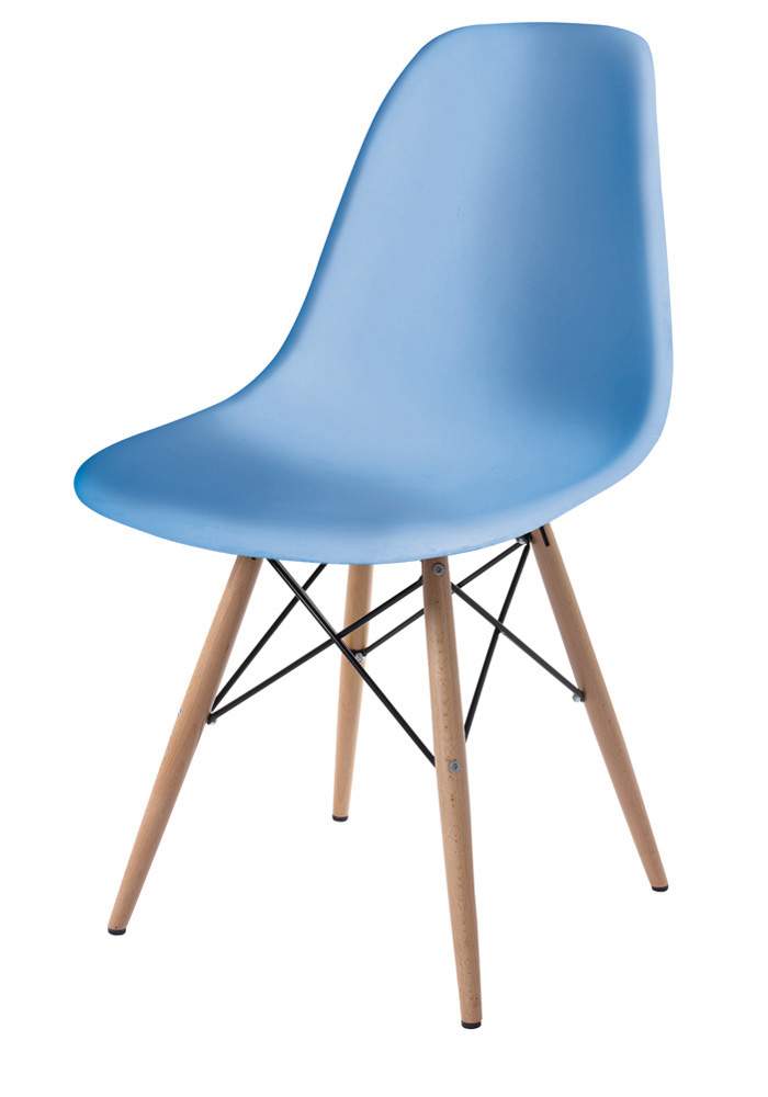 Wooden Leg White Side Chair Available in 5 Colors Molded Plastic - Click Image to Close