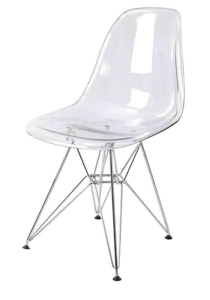 Wired Legs White Side Chair with Hard Plastic Seat in 5 Colors - Click Image to Close