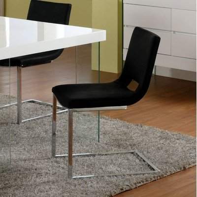 Low Upholstered Back Side Chair with Chrome Frame Base - Click Image to Close