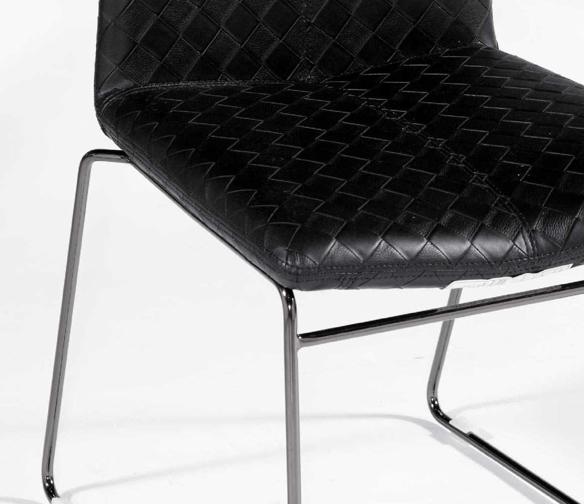 Contemporary Luxury Black Upholstery Chairs with Intricate Pattern Seats - Click Image to Close