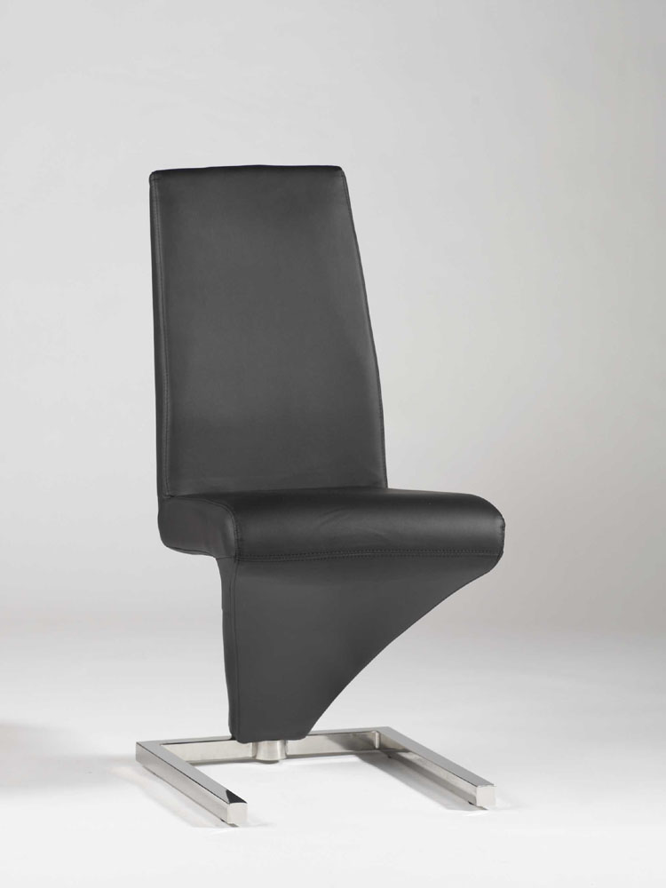 Zig Zag Black or White Leather Upholstered Chair in Z ...