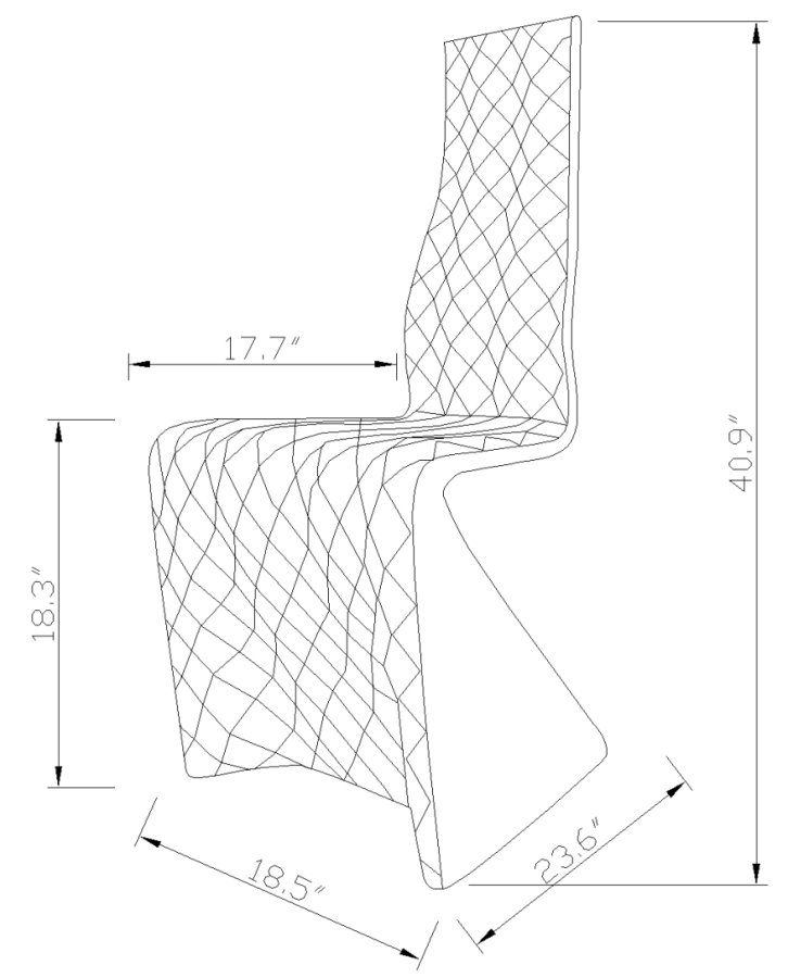 Fully Upholstered Contemporary White Contour Back Side Chair - Click Image to Close