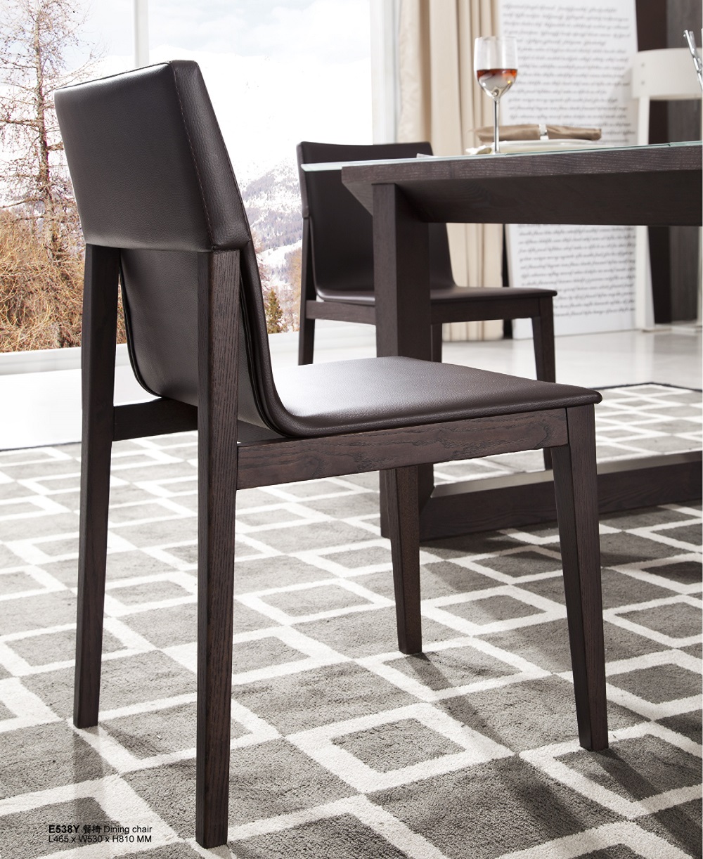 Contemporary Brown Upholstered Dining Chair with Sturdy Wooden Frame