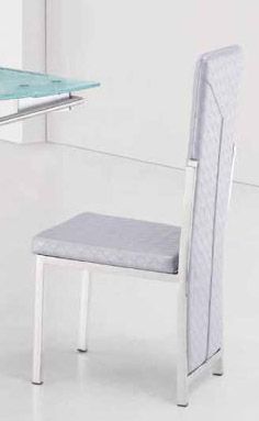 Contemporary Silver Leatherette Dining Chair