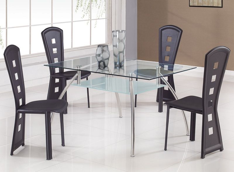Elegant Cut-Out Back Black Dining Chairs - Click Image to Close