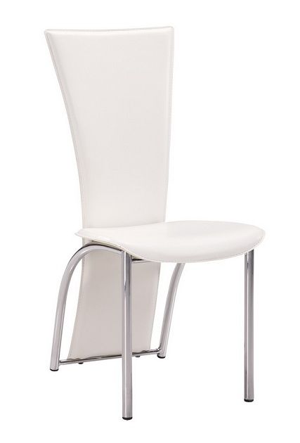 Leatherette High Back Dining Chair with Metal Legs - Click Image to Close