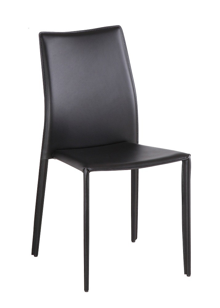 Marengo Leather Contemporary Dining Chair in Black Brown or White - Click Image to Close