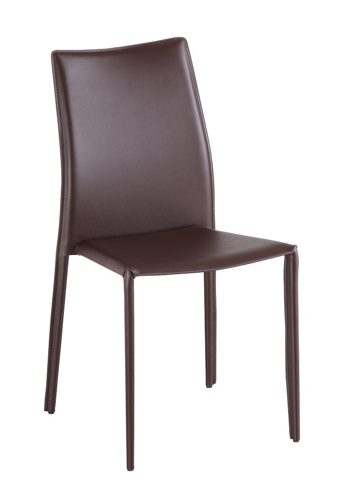 Marengo Leather Contemporary Dining Chair in Black Brown or White - Click Image to Close