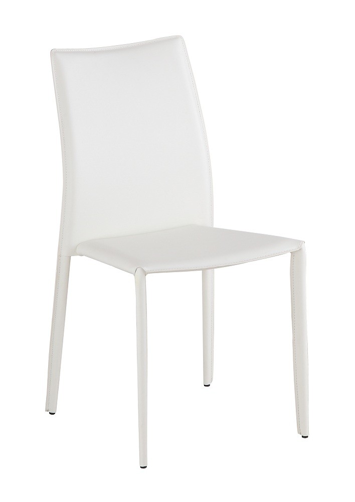 Marengo Leather Contemporary Dining Chair in Black Brown or White - Click Image to Close