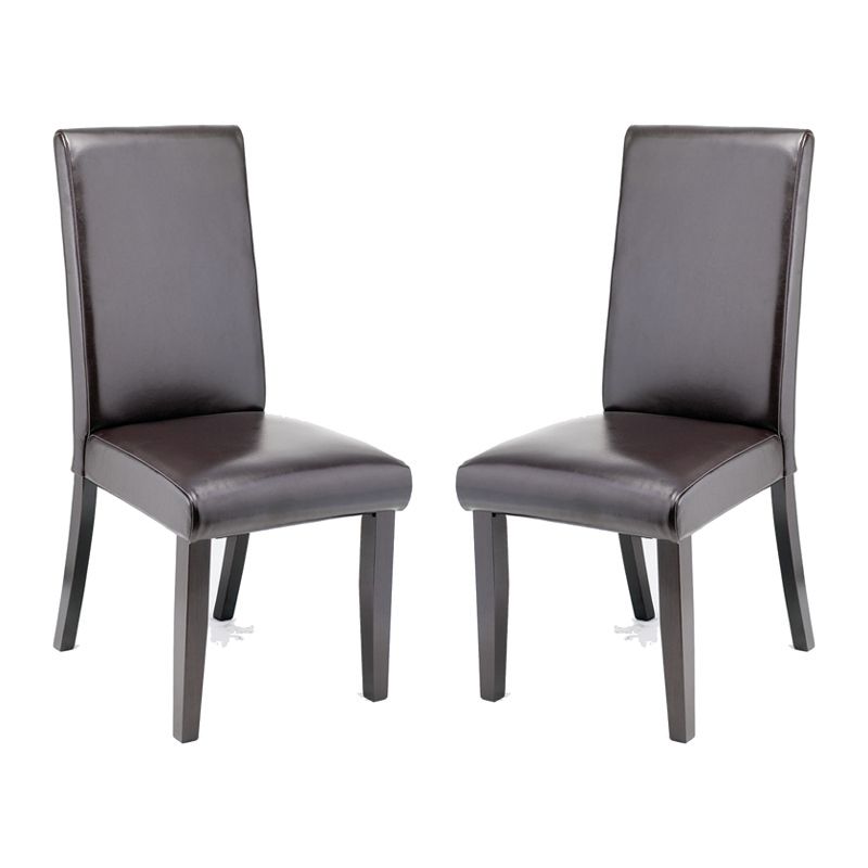 StraightBack Chocolate Leather Dining Chair Hudson Vallejo California