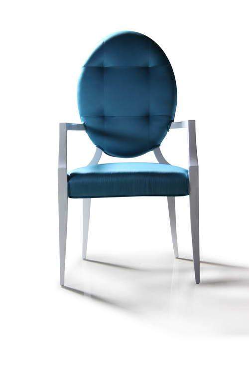Contemporary Side Chair w/ Round Back and Soft Fabric Cushions - Click Image to Close