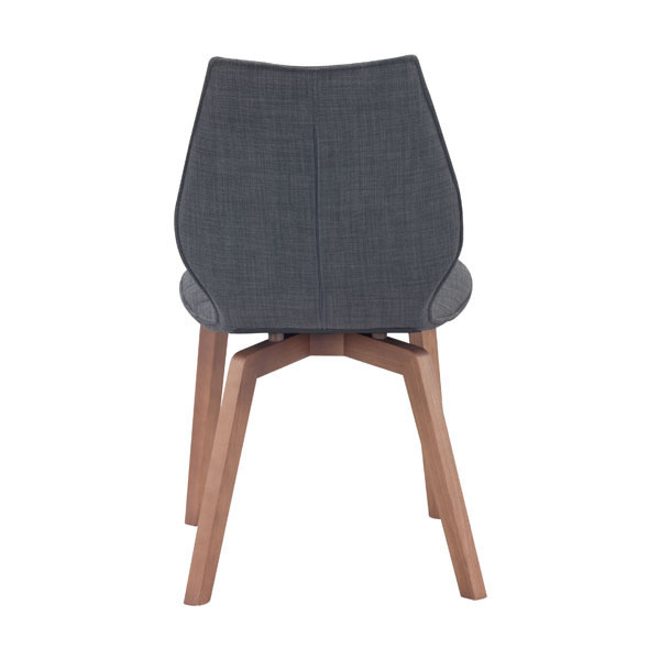 Solid Wood Dining Chair Upholstered in Graphite or Tobacco Fabric - Click Image to Close