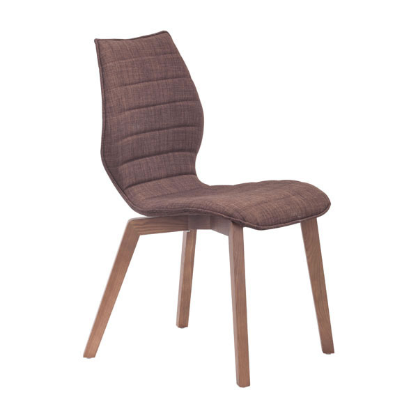 Solid Wood Dining Chair Upholstered in Graphite or Tobacco Fabric - Click Image to Close