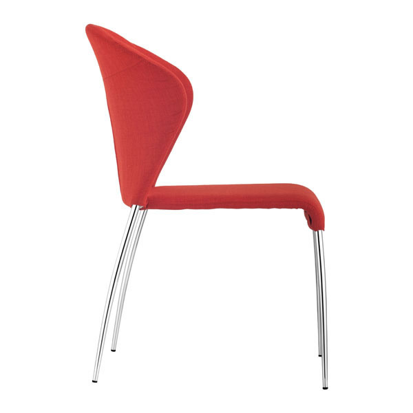 Contemporary Tangerine or Graphite Fabric Dining Chair with Chrome Legs - Click Image to Close