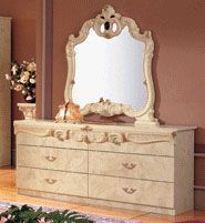 Barocco Ivory Traditional Design Double Dresser Barocco Ivory Traditional Design Double Dresser