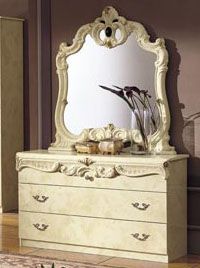Barocco Ivory Traditional Design Single Dresser Barocco Ivory Traditional Design Single Dresser
