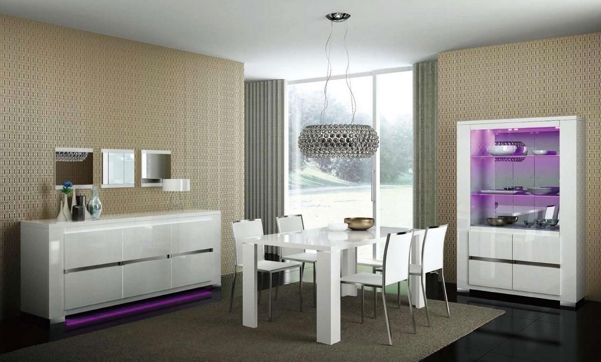 Italian White High Gloss Dining Buffet Elegance - Click Image to Close