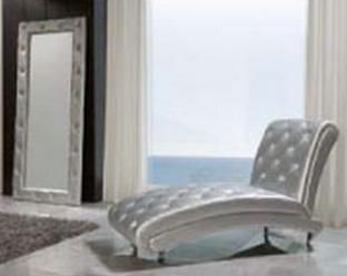 Lorena Silver Tufted Chaise Lounge Lorena Silver Tufted Chaise Lounge