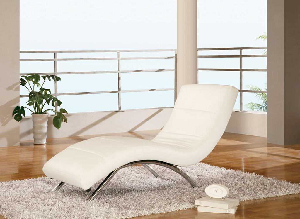 Black or White Leather Armless Love Chaise - Click Image to Close