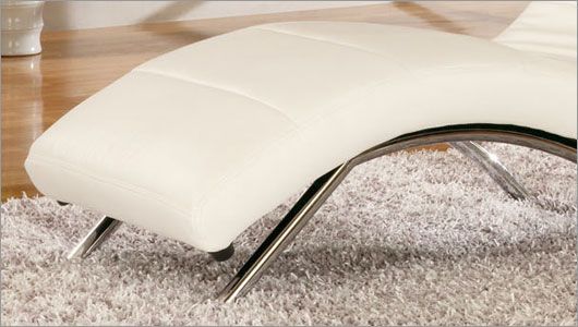 Black or White Leather Armless Love Chaise - Click Image to Close