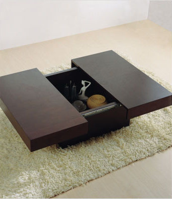 Tahiti Contemporary Rectangular Motion Storage Coffee Table - Click Image to Close