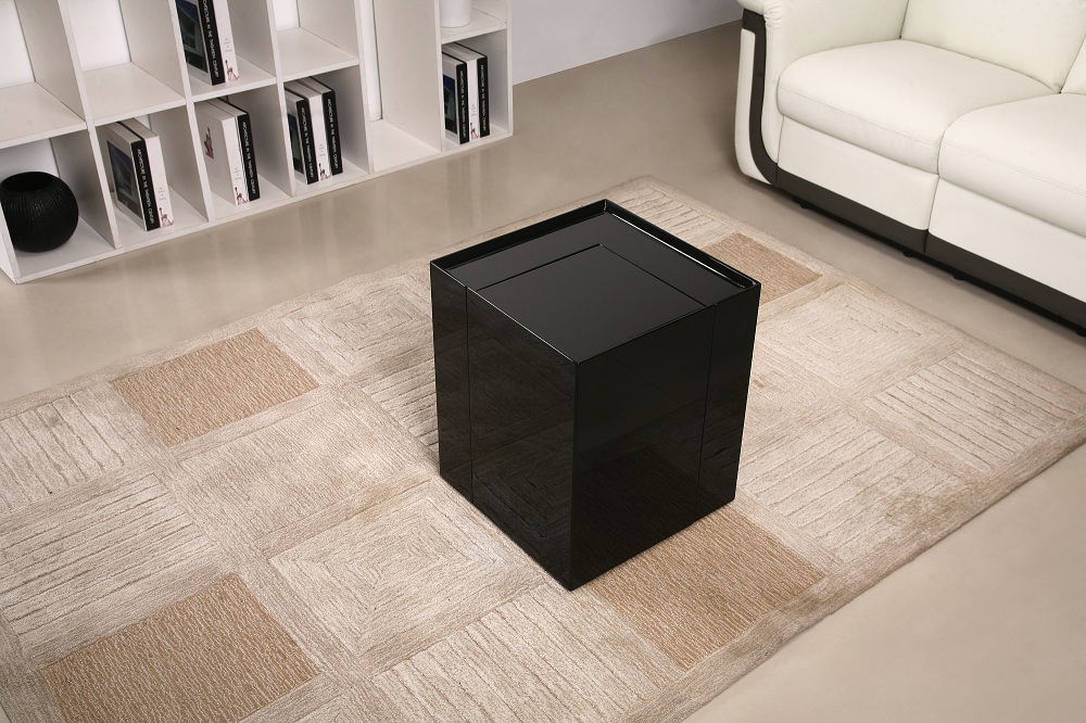 Contemporary Coffee End Table with Mini Storage Bar Inside - Click Image to Close