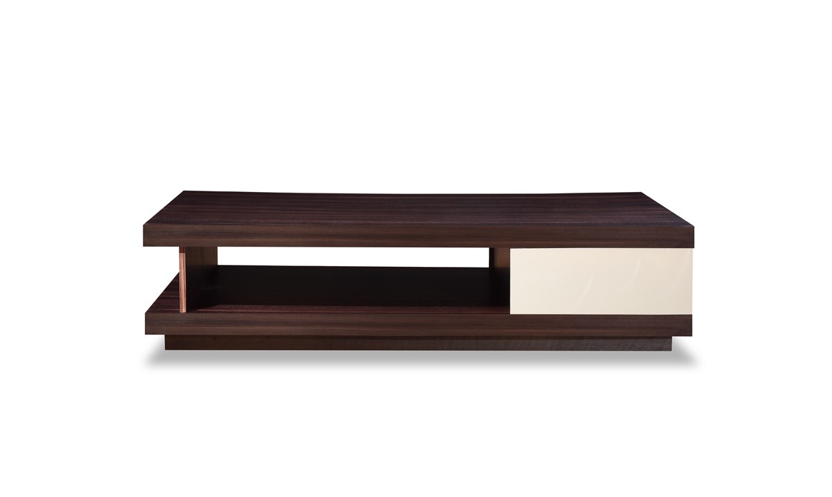 Modern Oak and Grey Gloss Coffee Table - Click Image to Close
