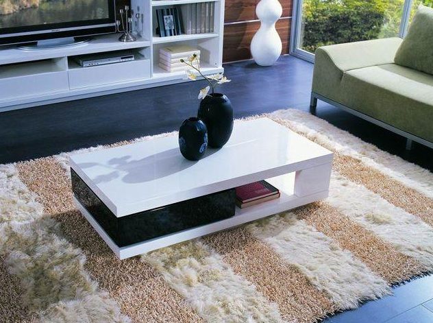 Rectangular Shaped Contemporary White And Black Coffee Table Oakland Designer Coffee Tables Stylish Accessories