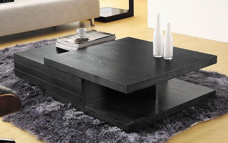 Contemporary Black Multi Layered Coffee Table Tampa Florida VCJM06