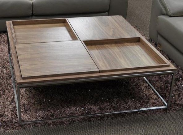 Coffee Table with Stainless Steel Base - Click Image to Close