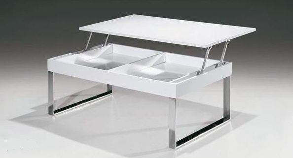 White Rectangular Coffee Table With Lift Up Top Tucson Arizona Vj030