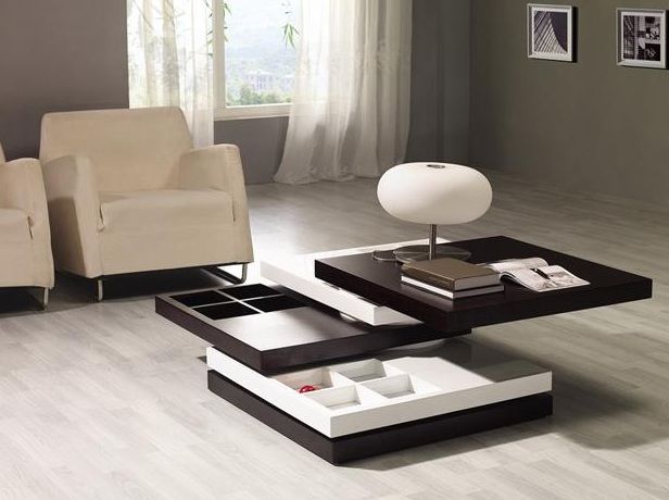 Brown and White Squared Multi-Function Coffee Table Virginia Beach