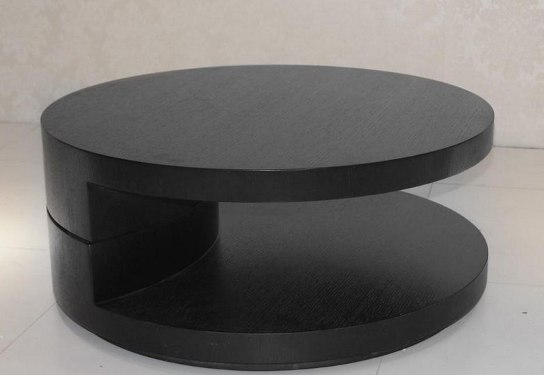 Black Two Level Round Coffee Table Fort, Black Round Coffee Tables