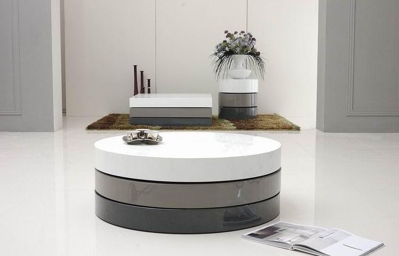 Lacquered 3 Tone Round Coffee Table