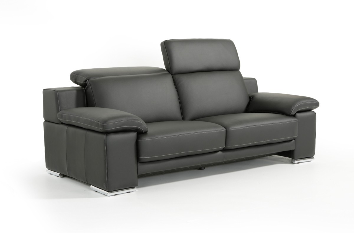 Made in Italy Full Leather Panther Black Sofa Set - Click Image to Close