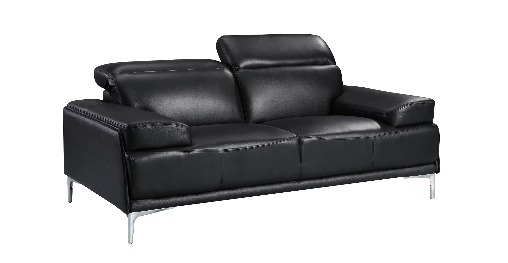 Contemporary Black Leather Living Room Sofa Set - Click Image to Close