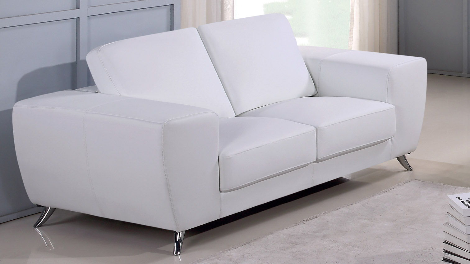 Julie Contemporary Sofa Set with Italian Leather - Click Image to Close