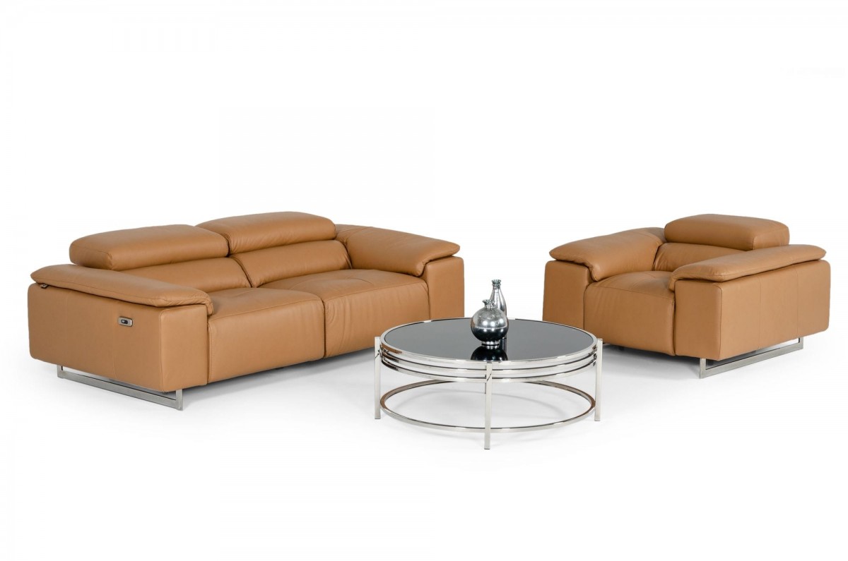 President Italian Made Leather Sofa Set