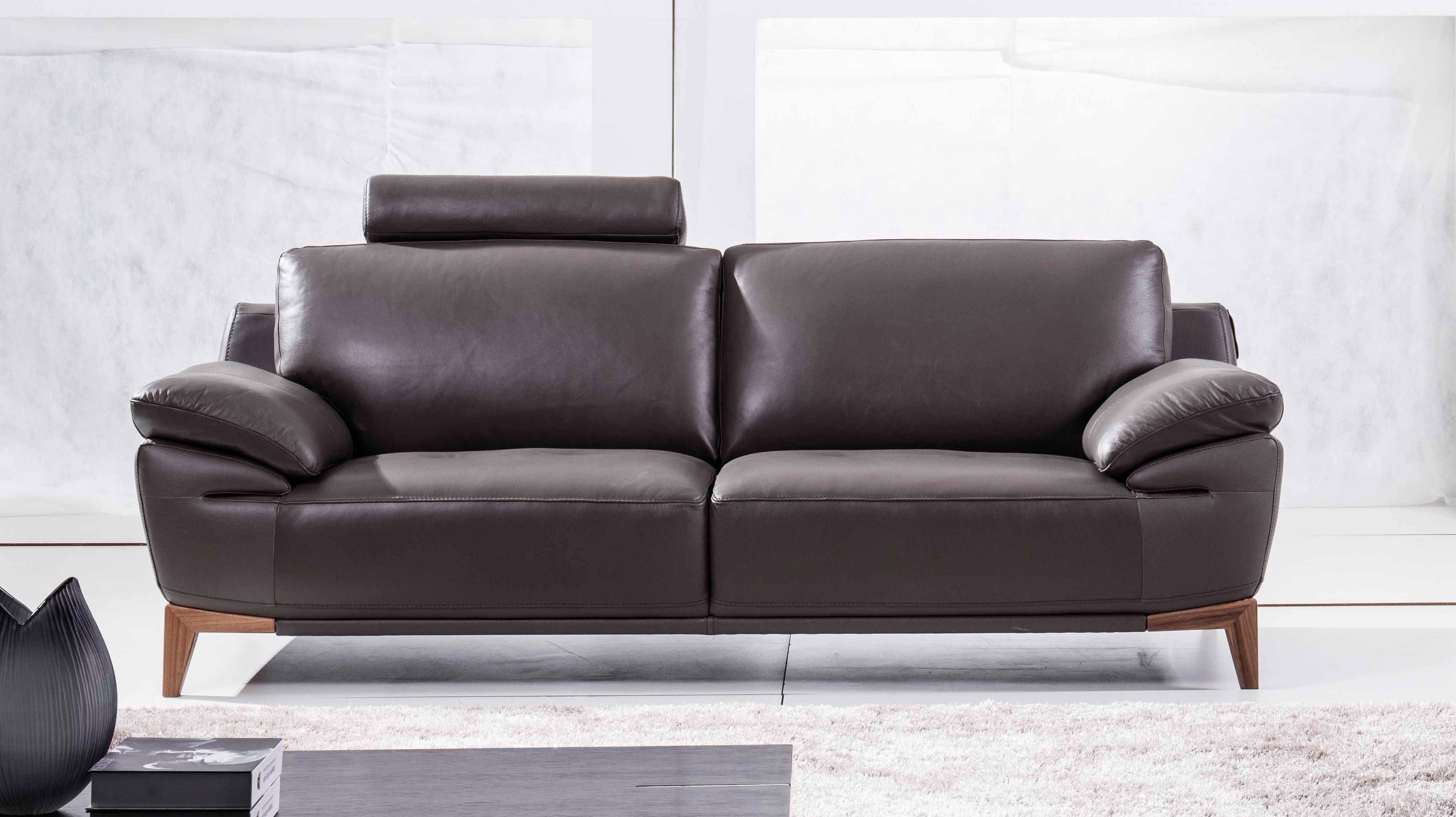 Premium Leather Dark Leather Sofa Set